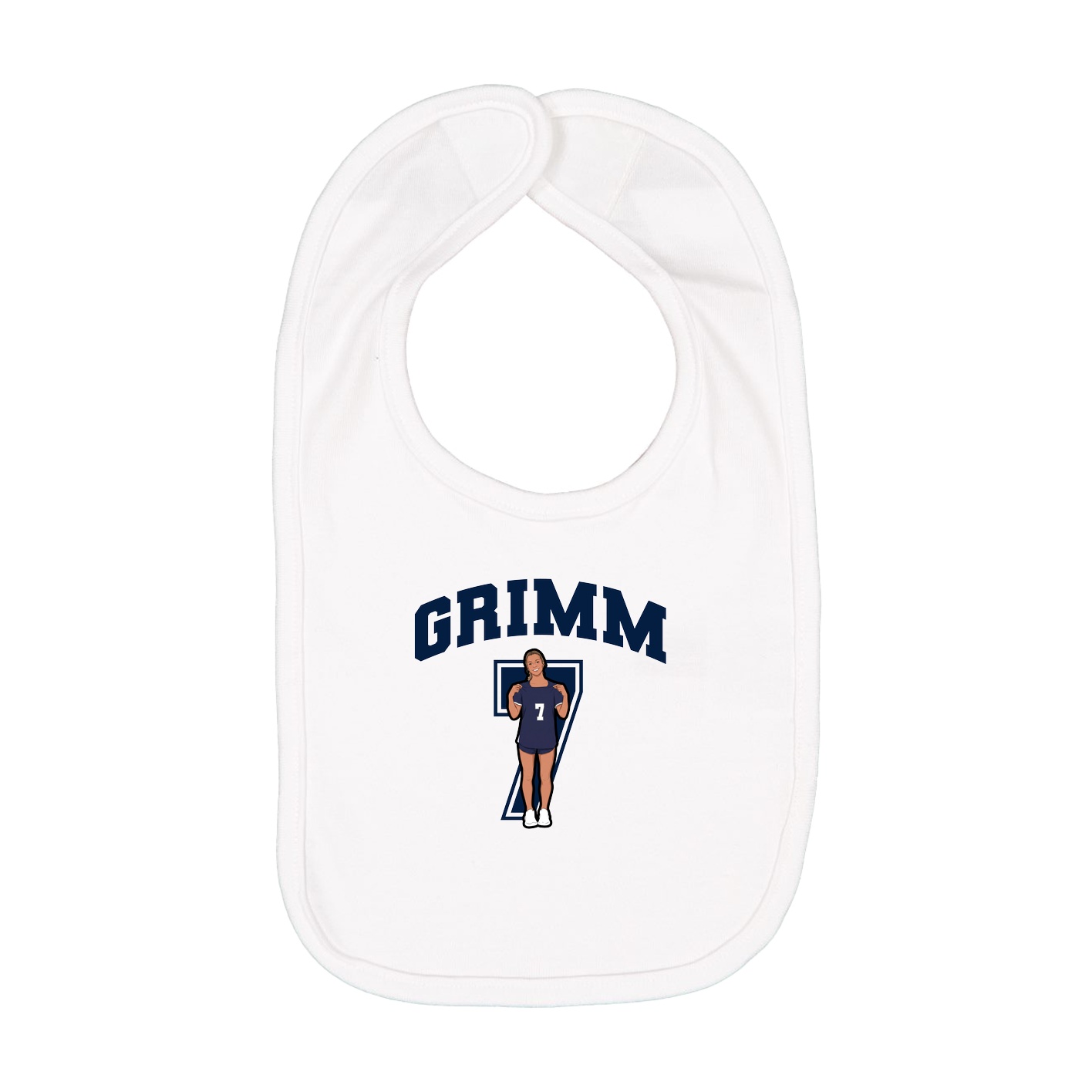 Infant Bib — Number in White