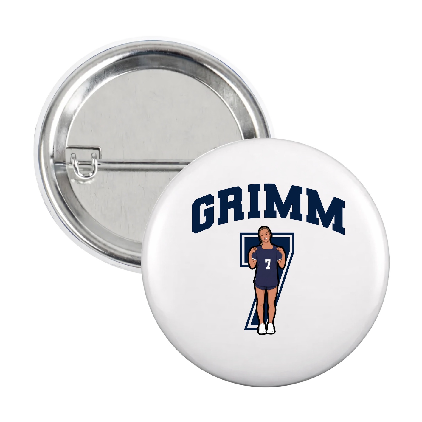 Game Day Button — Number in White
