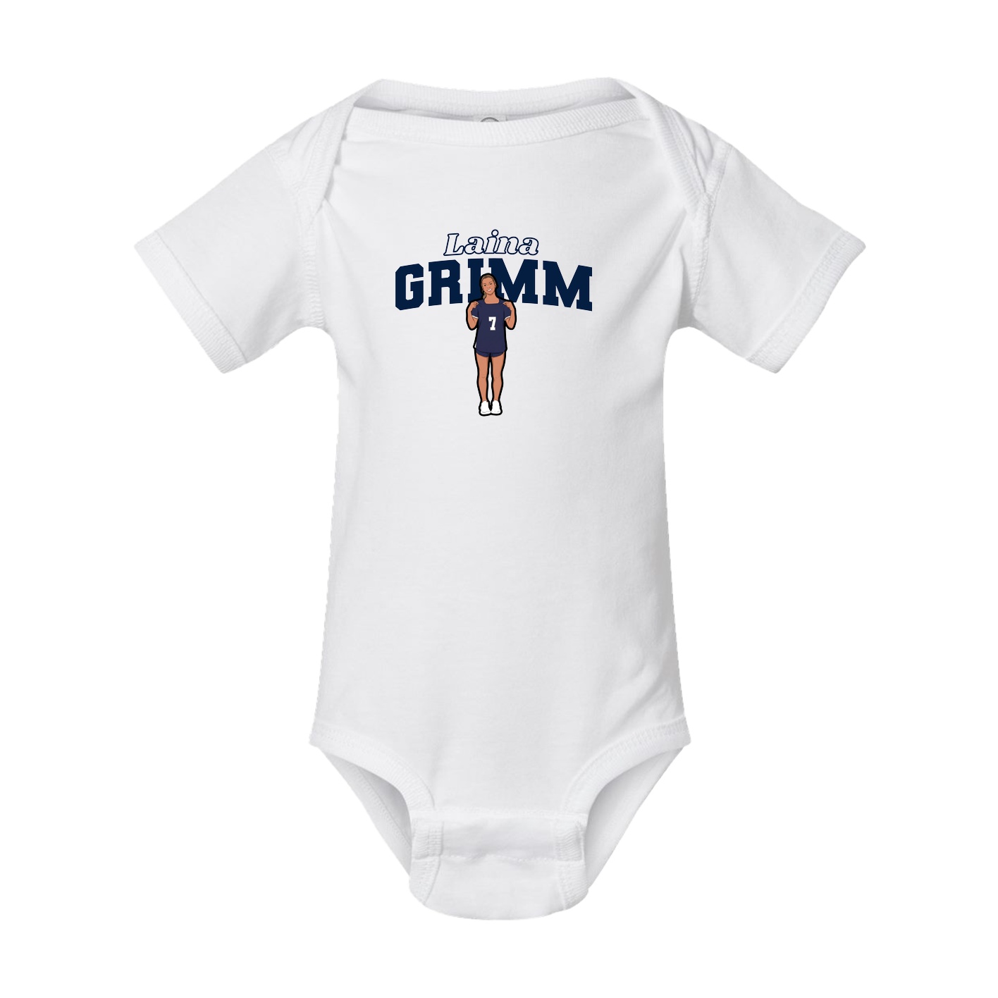 Baby Onesie — Name Arch in White