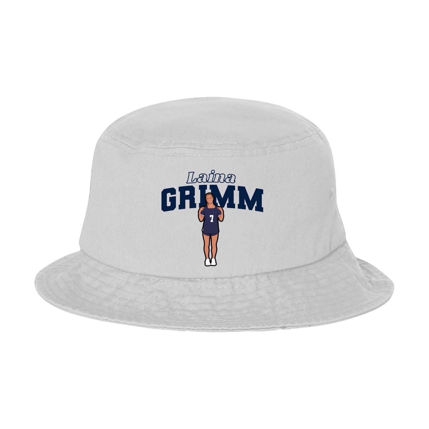 Bucket Cap — Name Arch in White