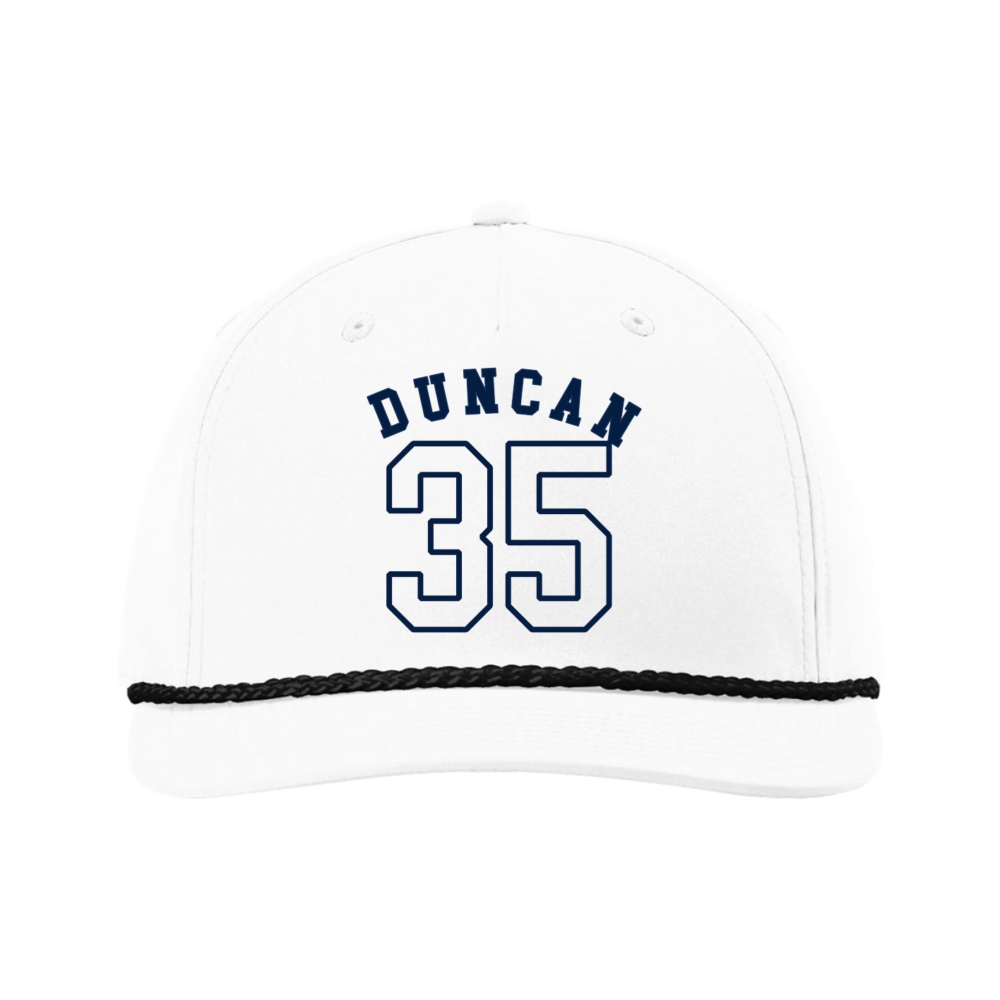 Five-Panel Classic Rope Cap — Shirsey Arch in White