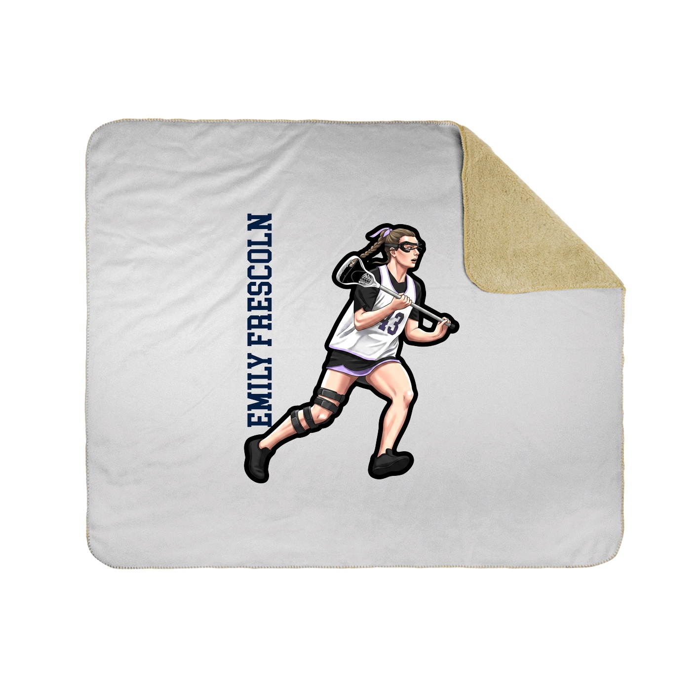 Throw Blanket — Name Vertical in White