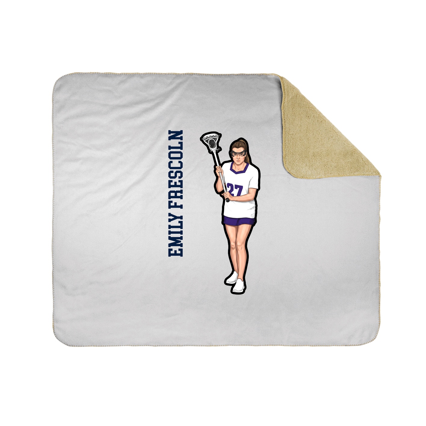 Throw Blanket — Name Vertical in White