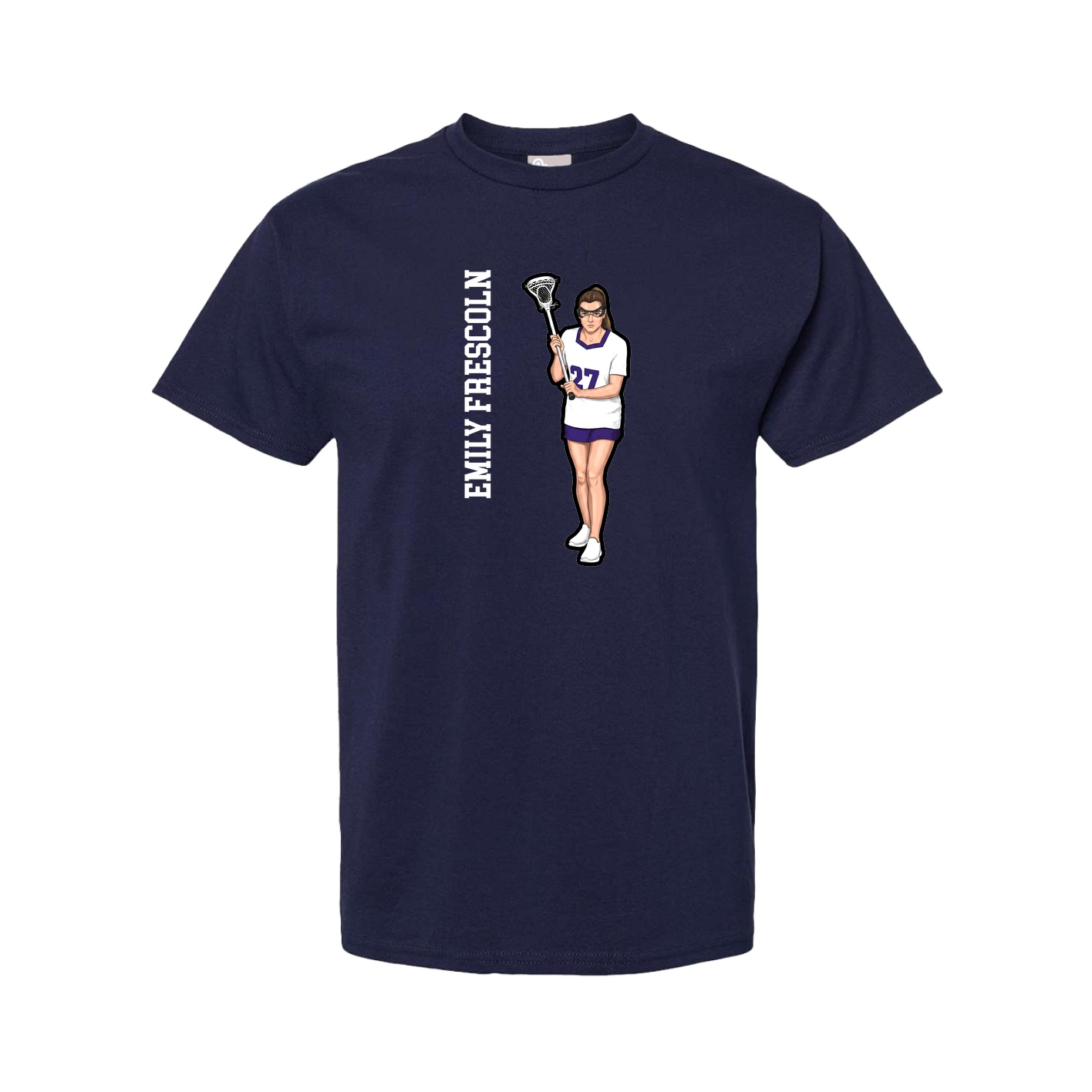 Youth Tee — Name Vertical in Navy