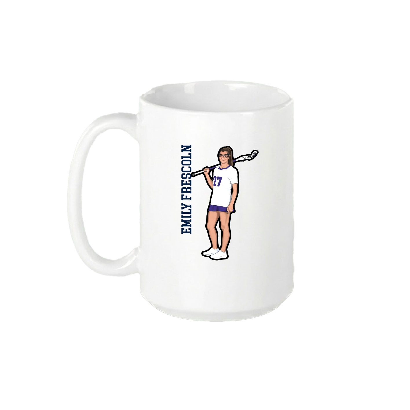 15oz Coffee Mug — Name Vertical in White