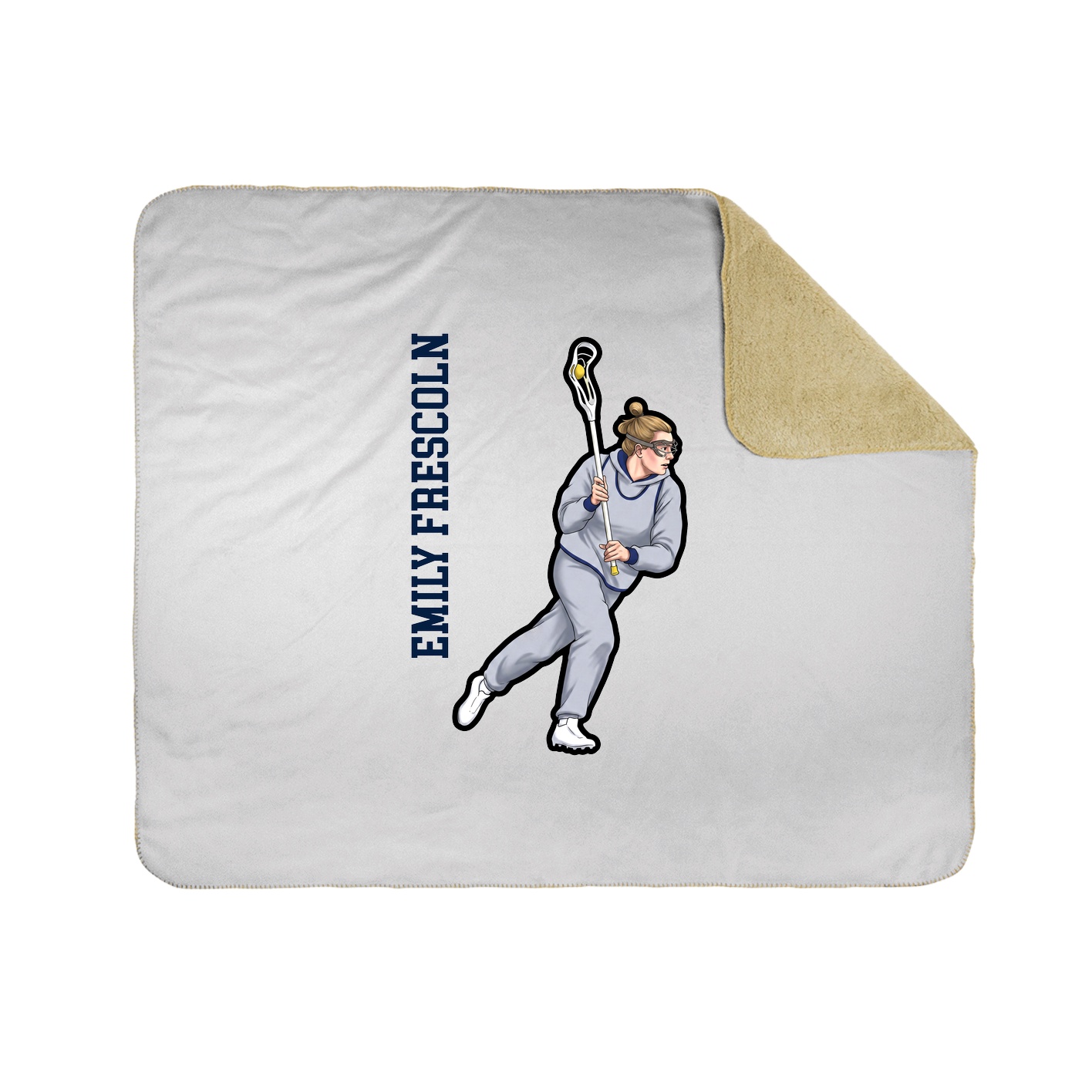 Throw Blanket — Name Vertical in White
