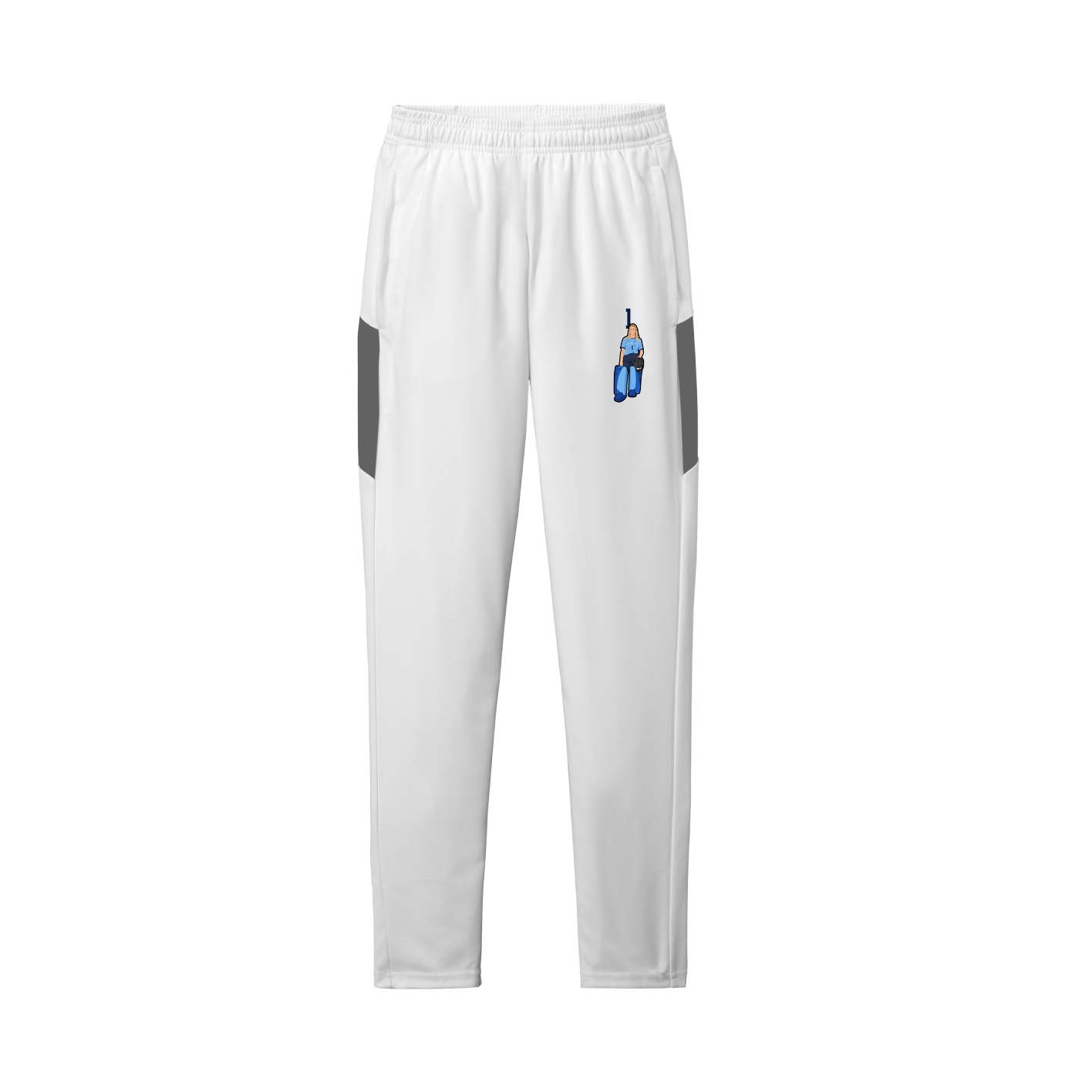 Team Travel Pant — Number Top in White/Grey