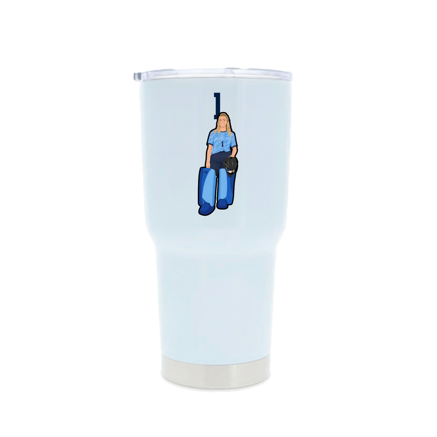30oz Stainless Steel Tumbler — Number Top in White