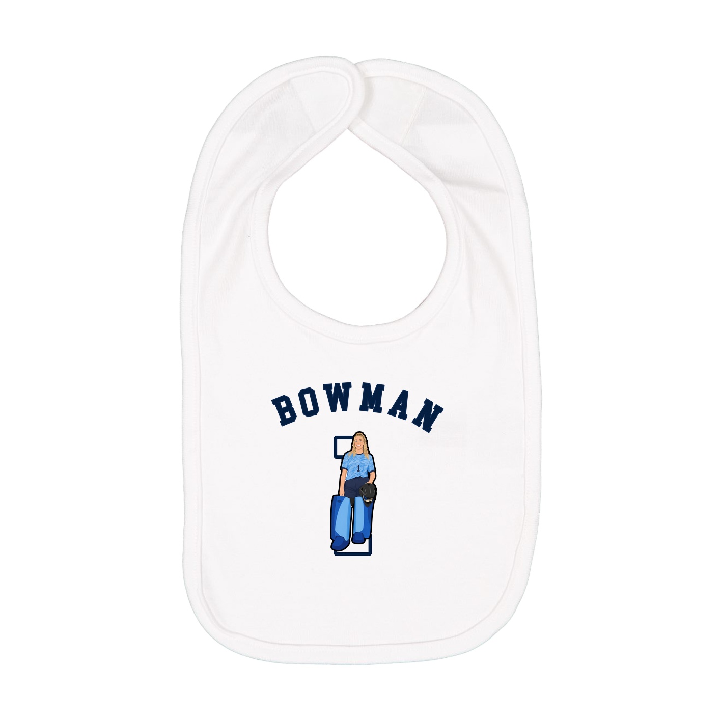 Infant Bib — Shirsey Arch in White