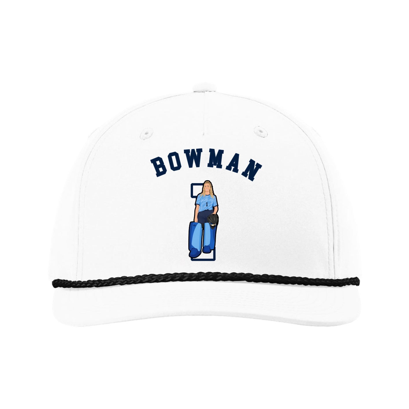 Five-Panel Classic Rope Cap — Shirsey Arch in White