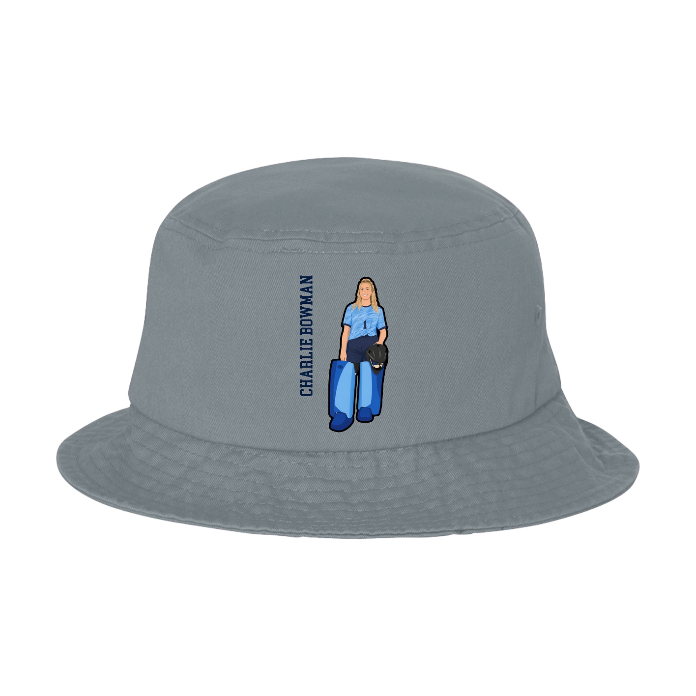 Bucket Cap — Name Vertical in Grey
