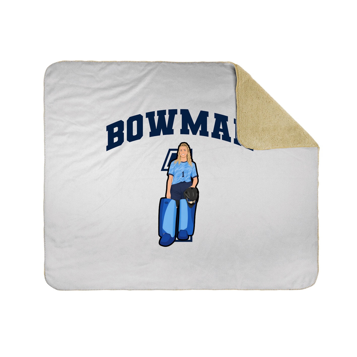 Throw Blanket — Number in White