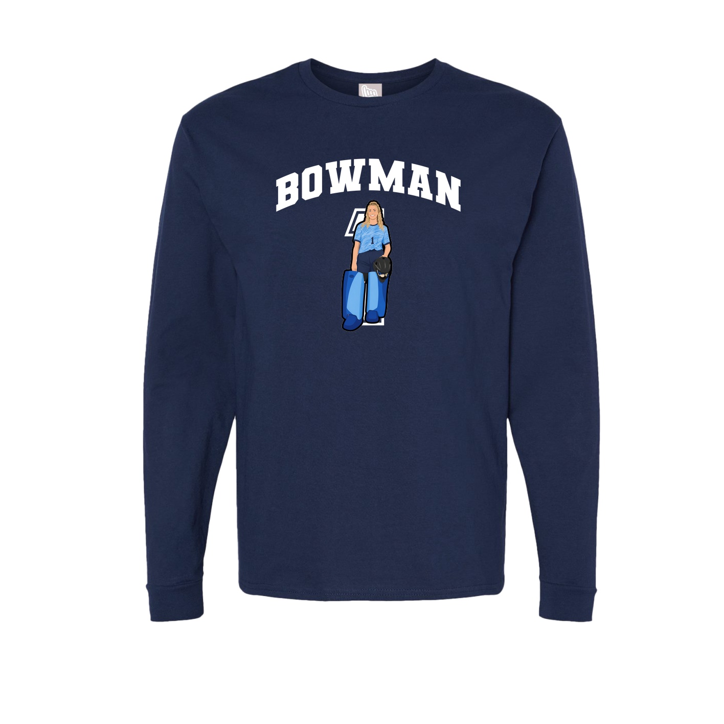 Long Sleeve Tee — Number in Navy