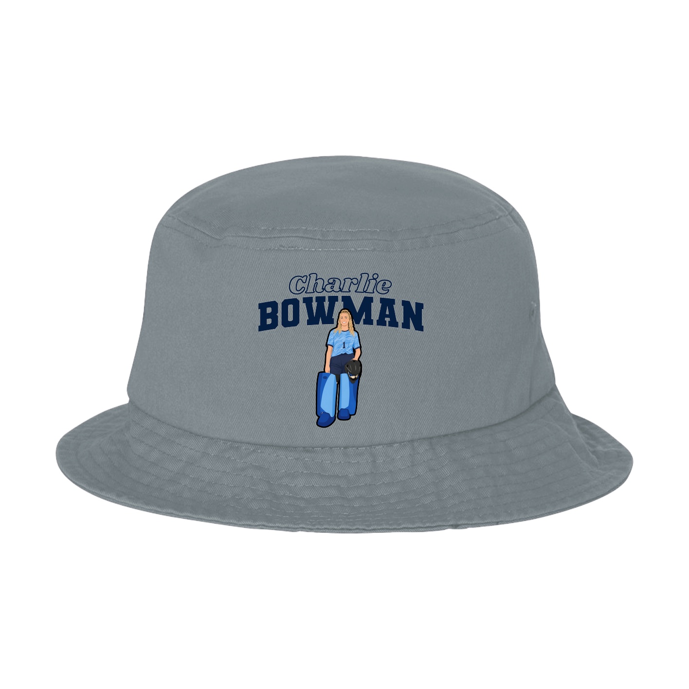 Bucket Cap — Name Arch in Grey