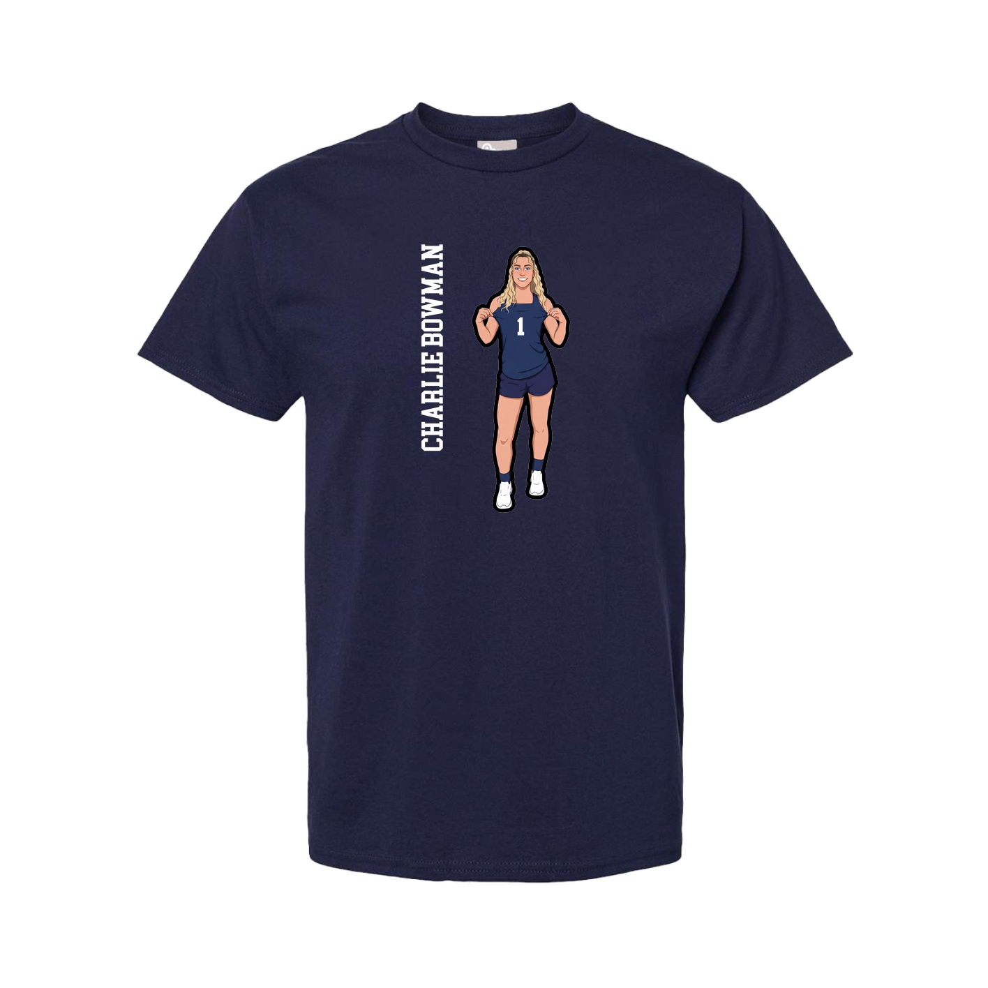 Youth Tee — Name Vertical in Navy