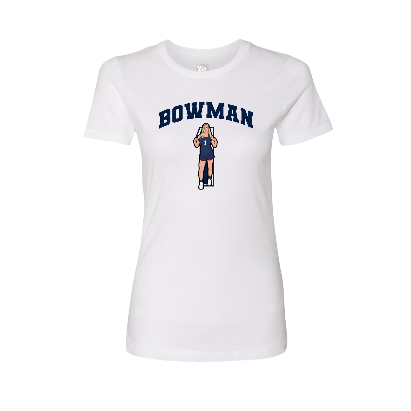 Fitted Women's Tee — Number in White