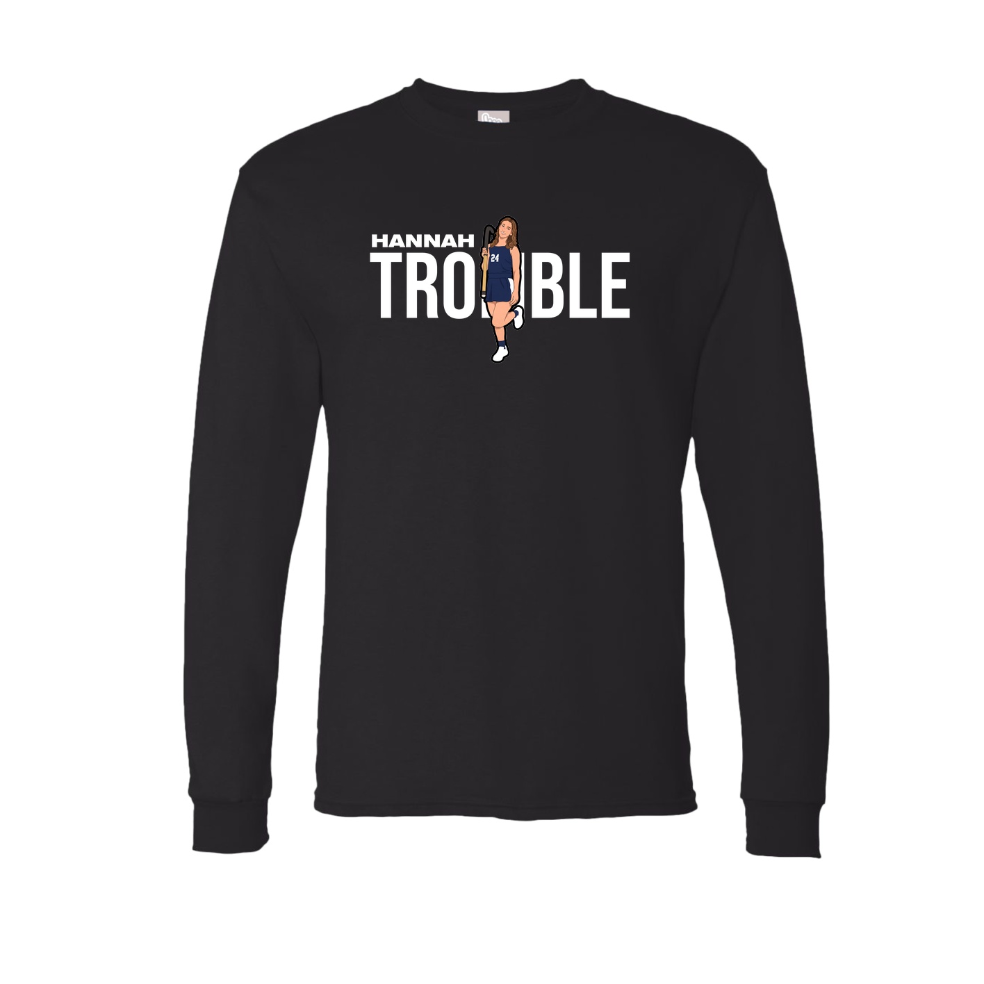 Long Sleeve Tee — Player Name in Black