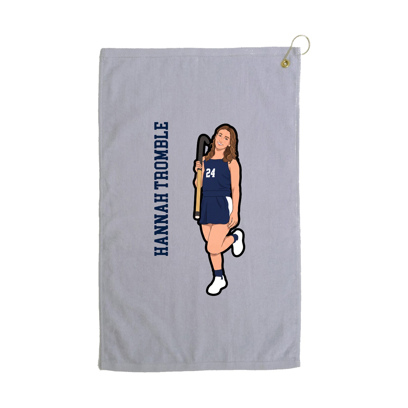 Golf Towel — Name Vertical in Grey