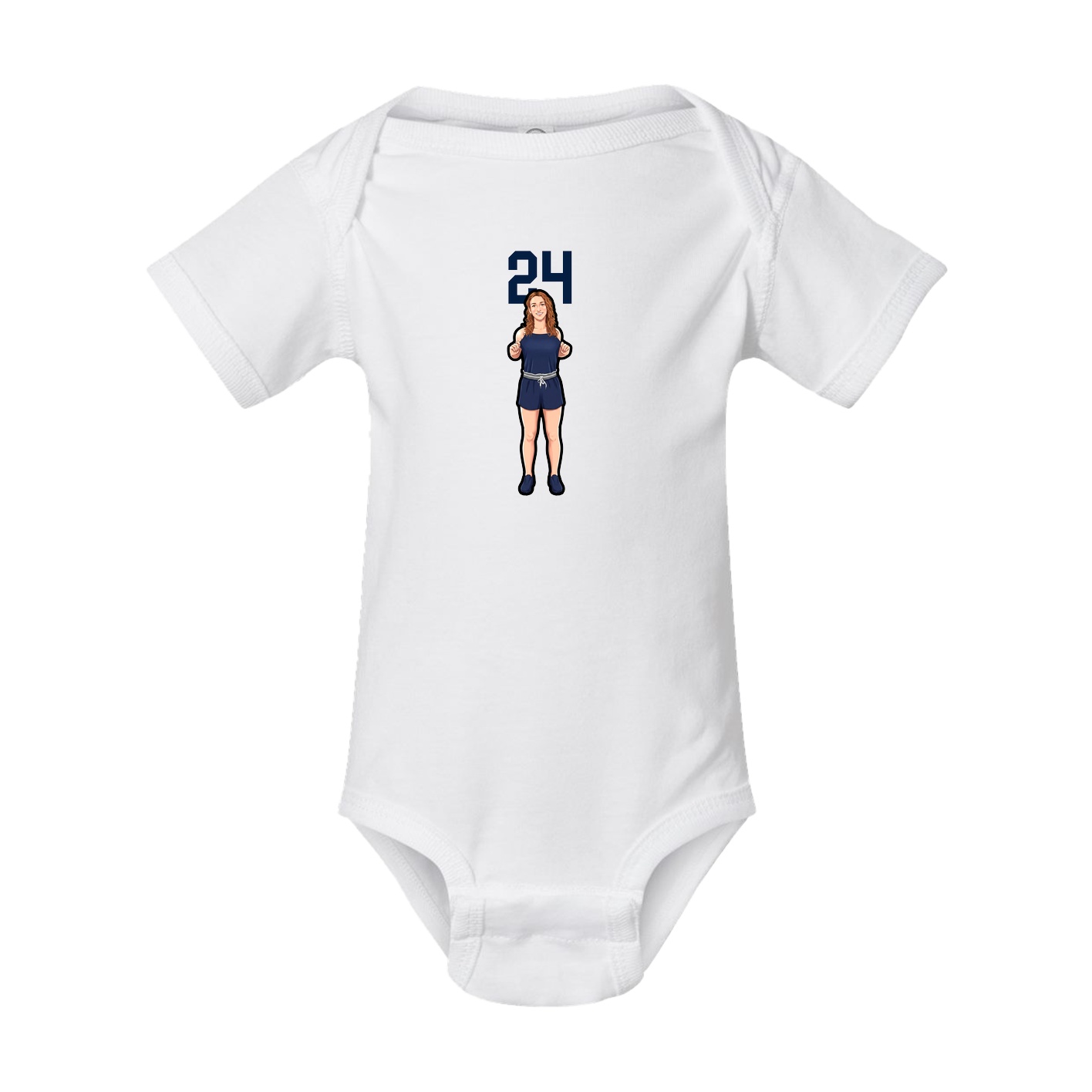 Baby Onesie — Number Top in White