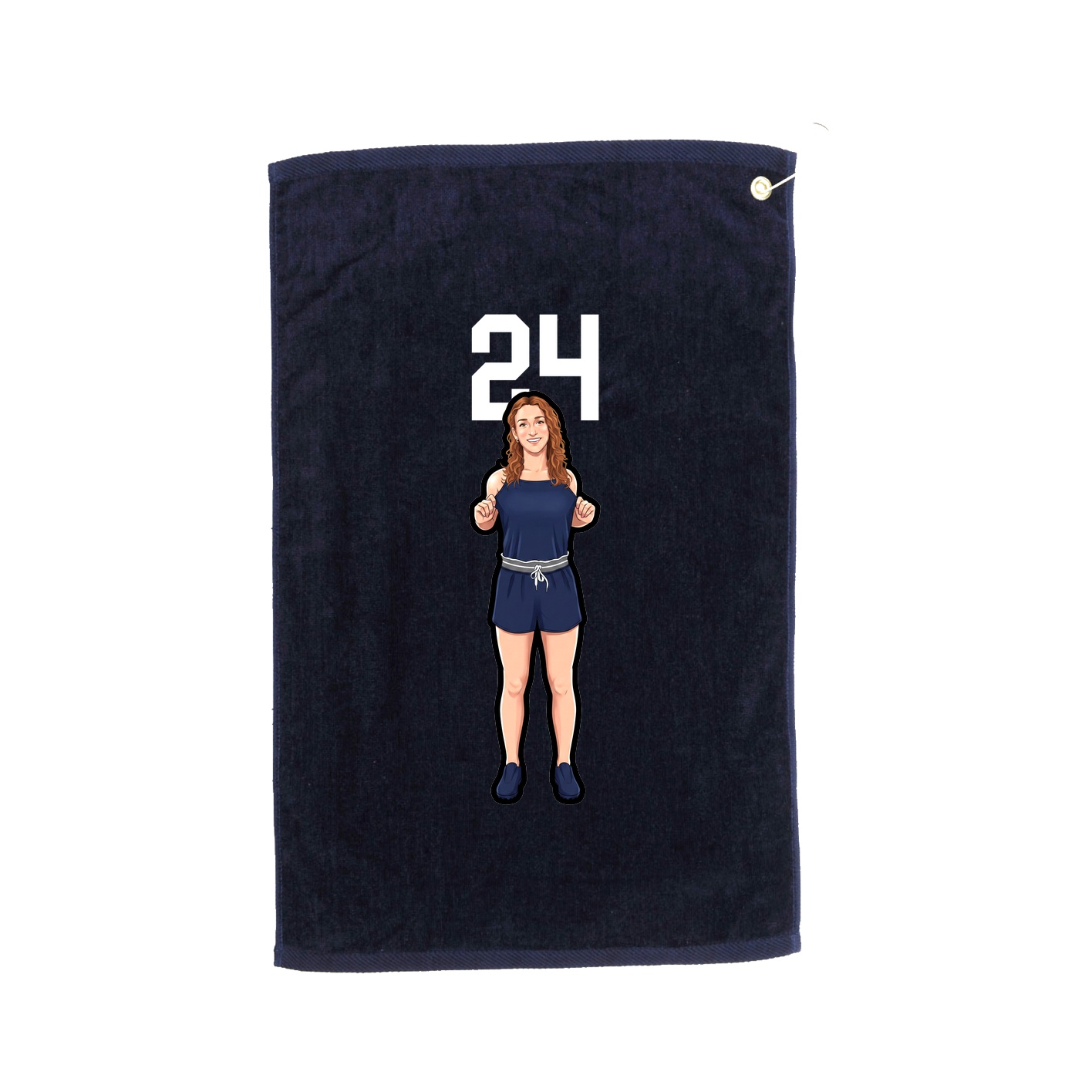 Golf Towel — Number Top in Navy