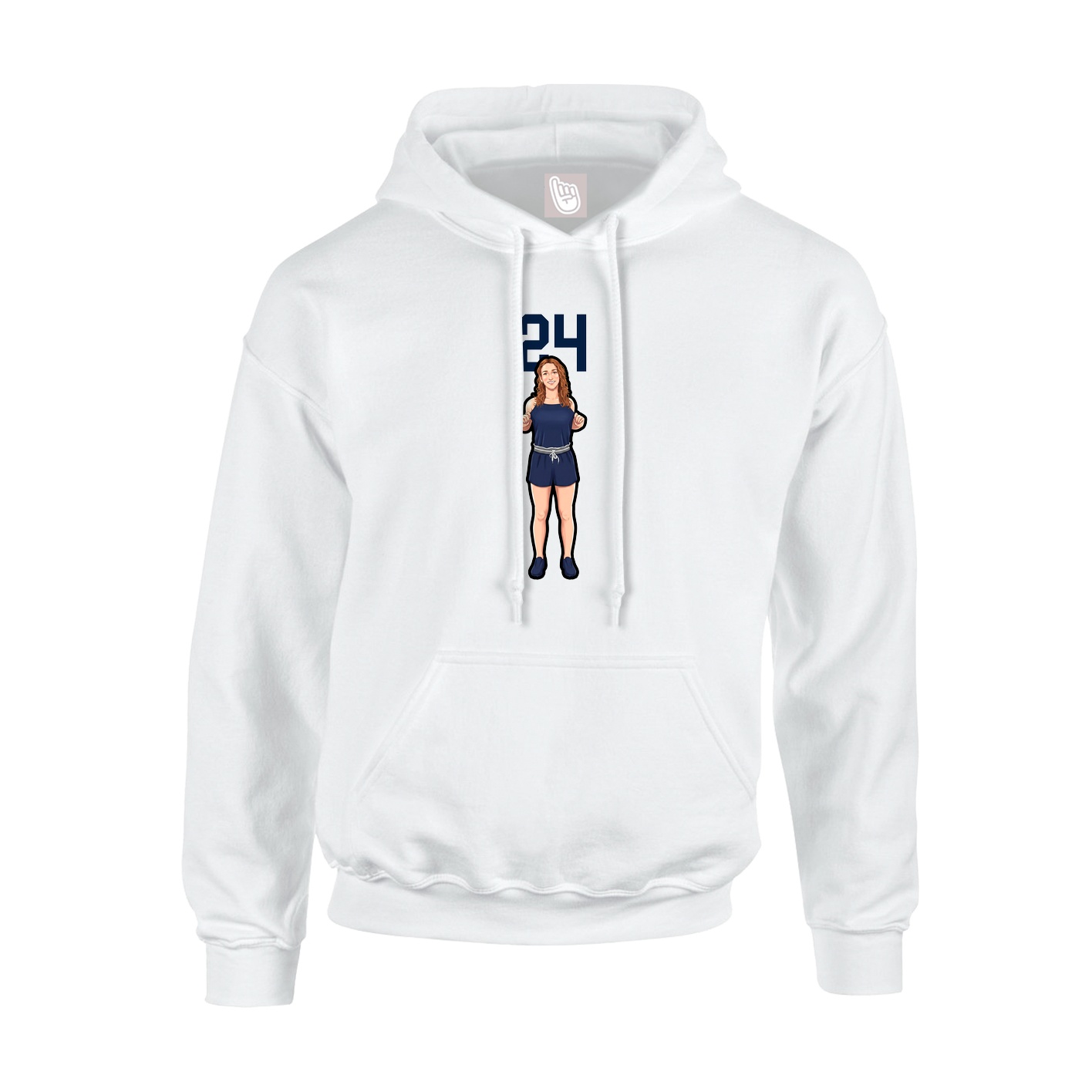 Hoodie — Number Top in White