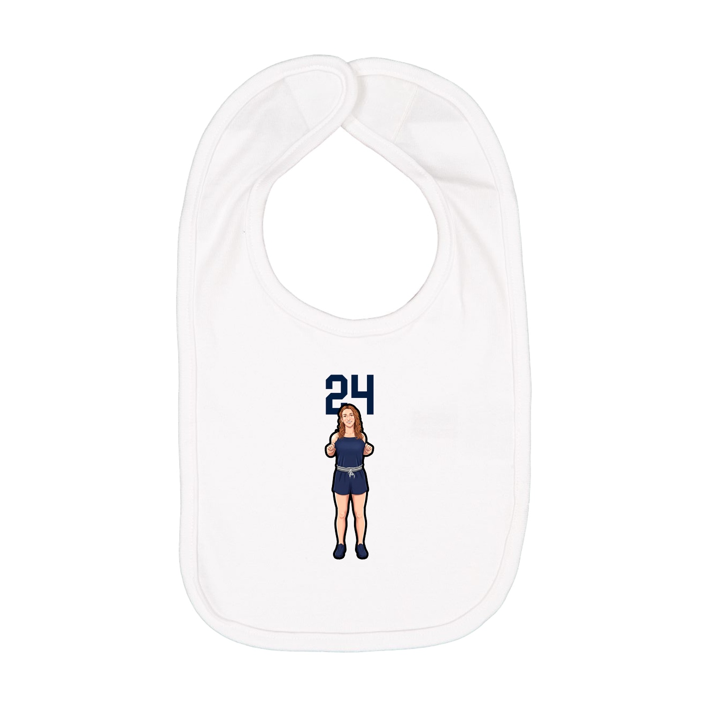 Infant Bib — Number Top in White