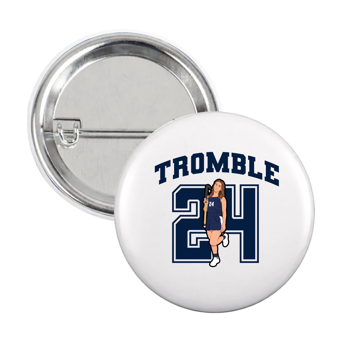 Game Day Button — Number in White