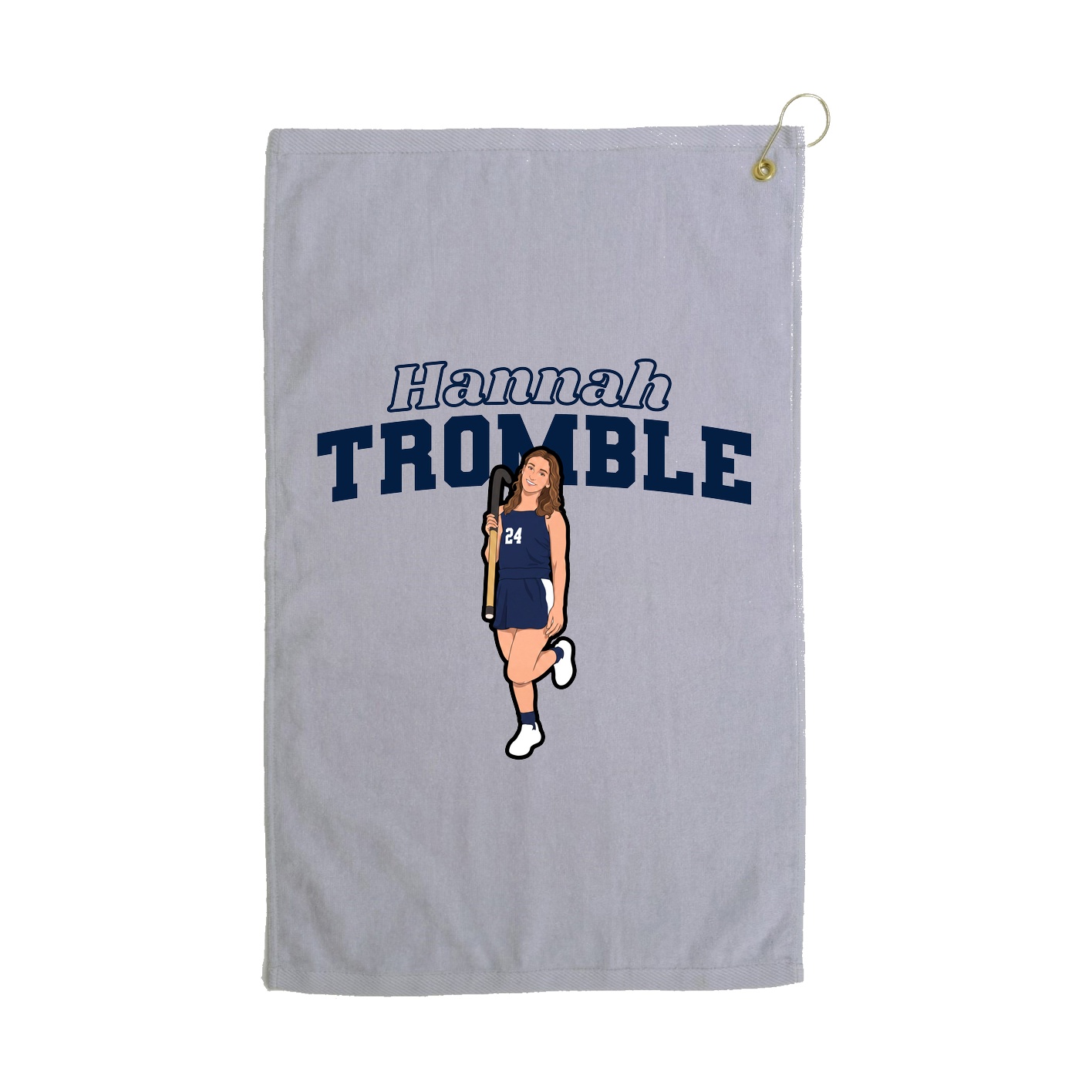 Golf Towel — Name Arch in Grey