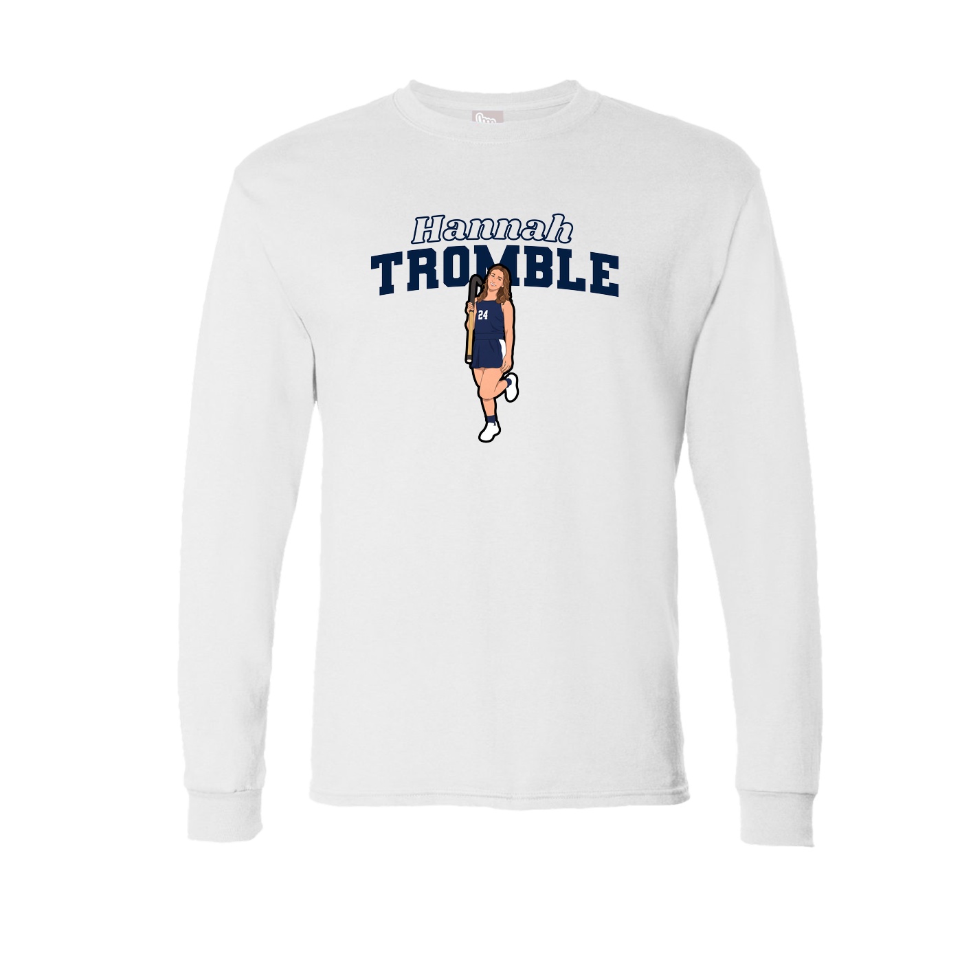 Long Sleeve Tee — Name Arch in White