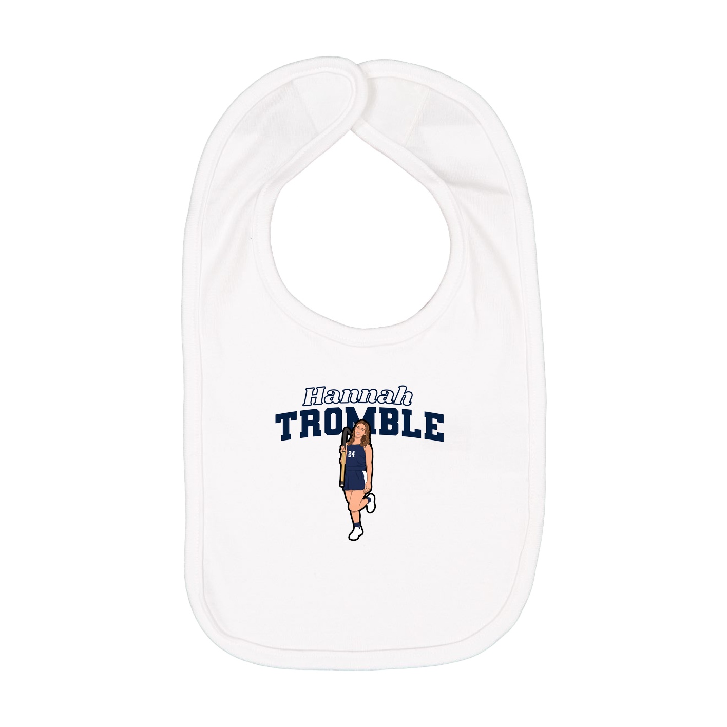 Infant Bib — Name Arch in White