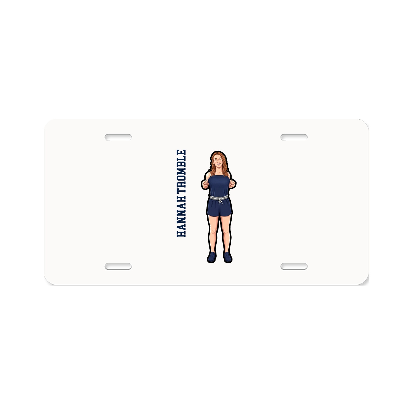 License Plate — Name Vertical in Classic