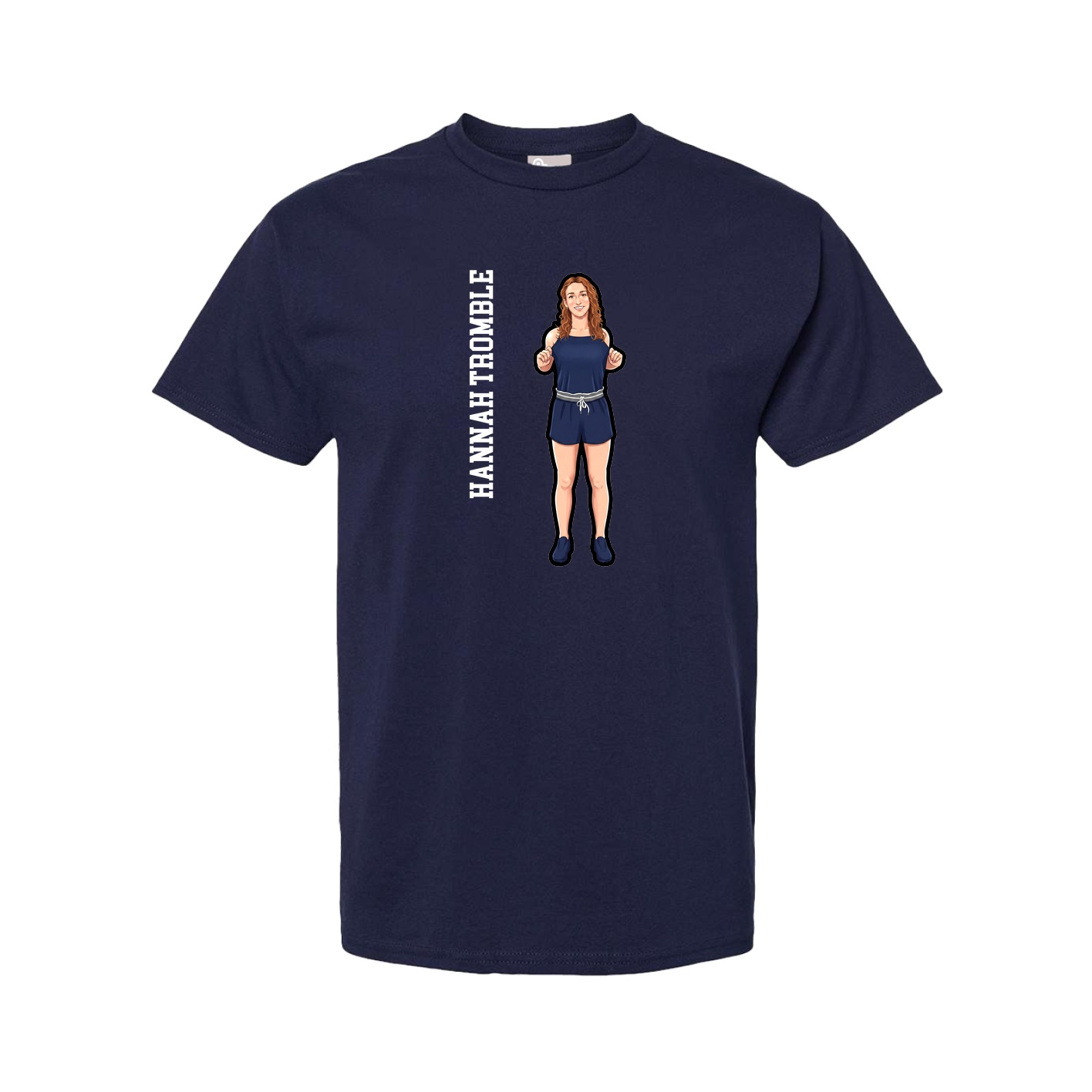 Tee — Name Vertical in Navy