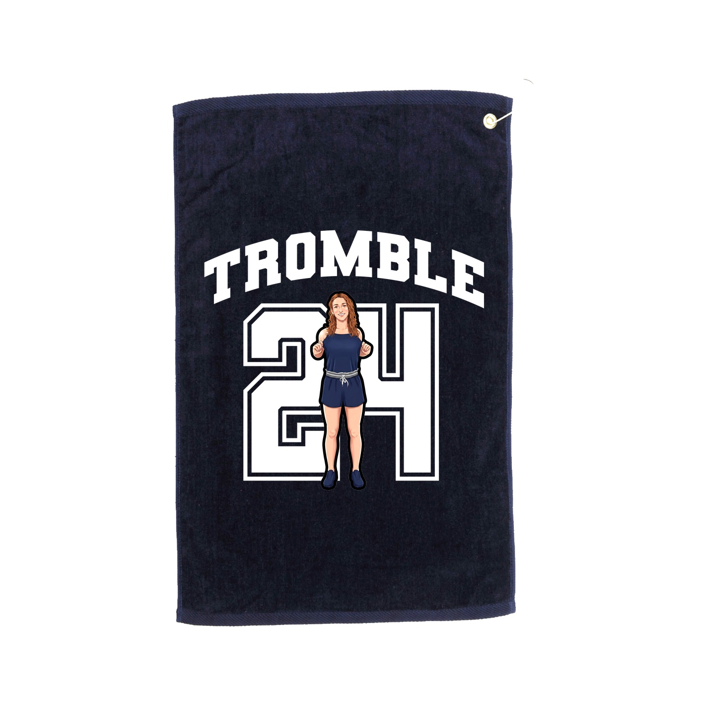 Golf Towel — Number in Navy
