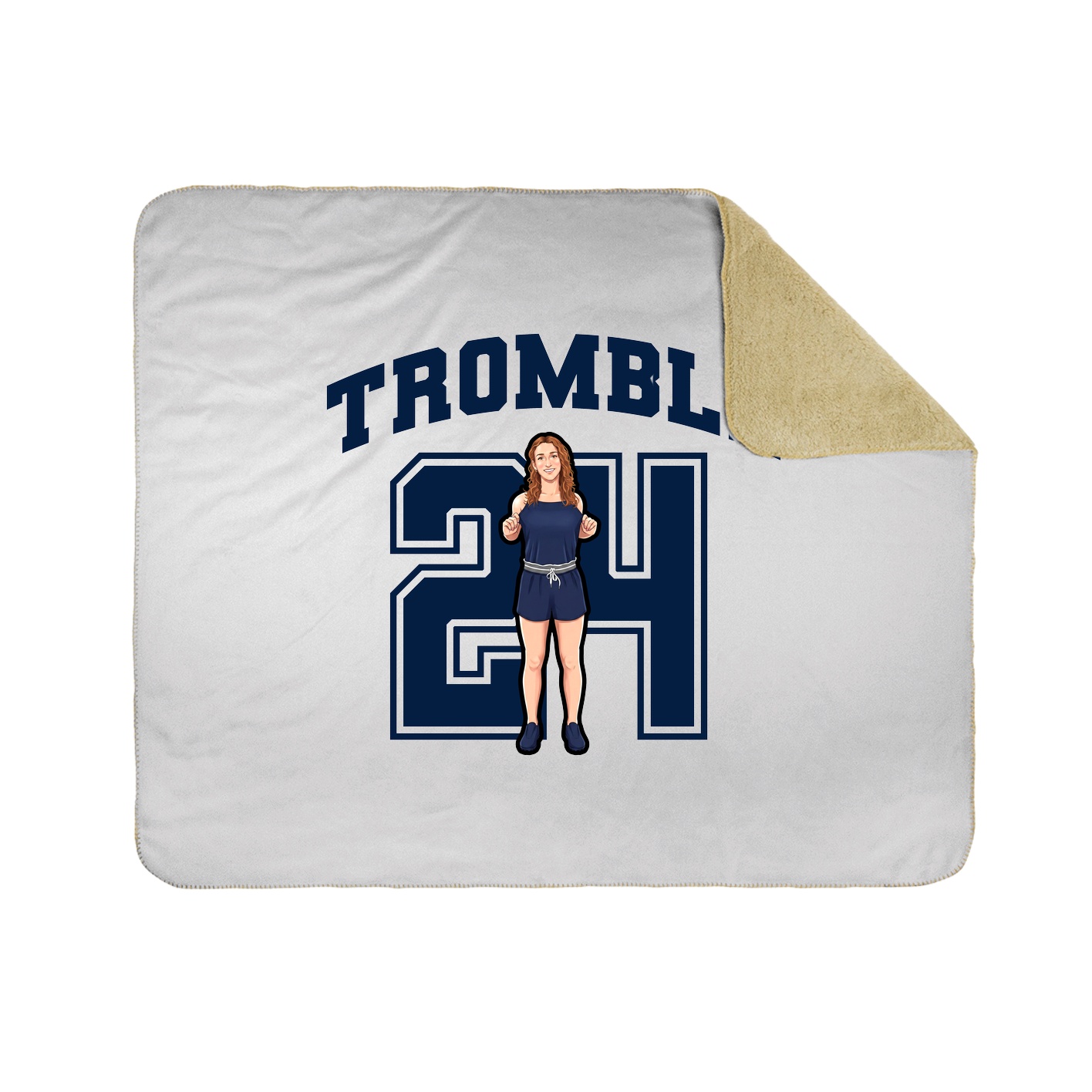Throw Blanket — Number in White