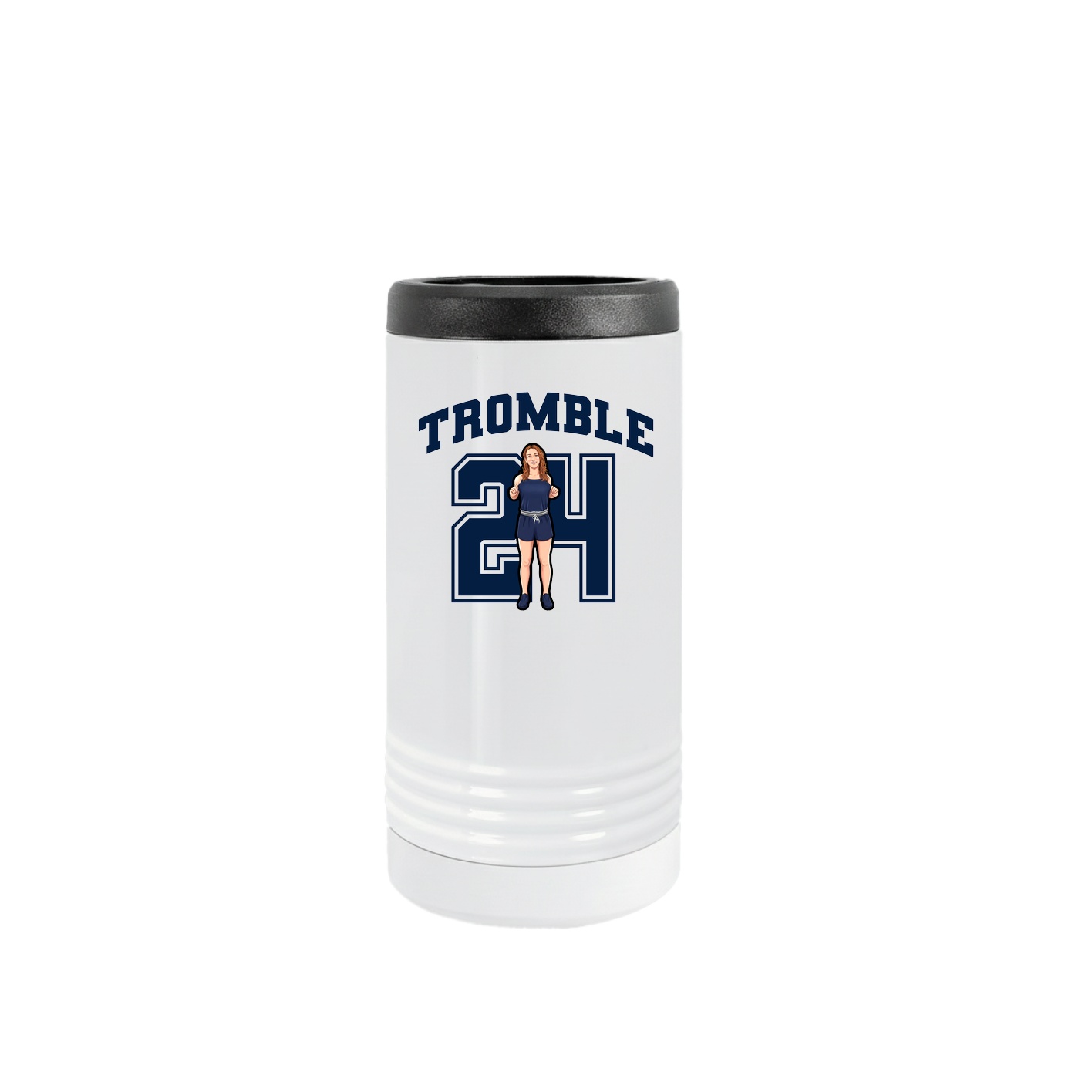 Slim Beverage Holder — Number in White