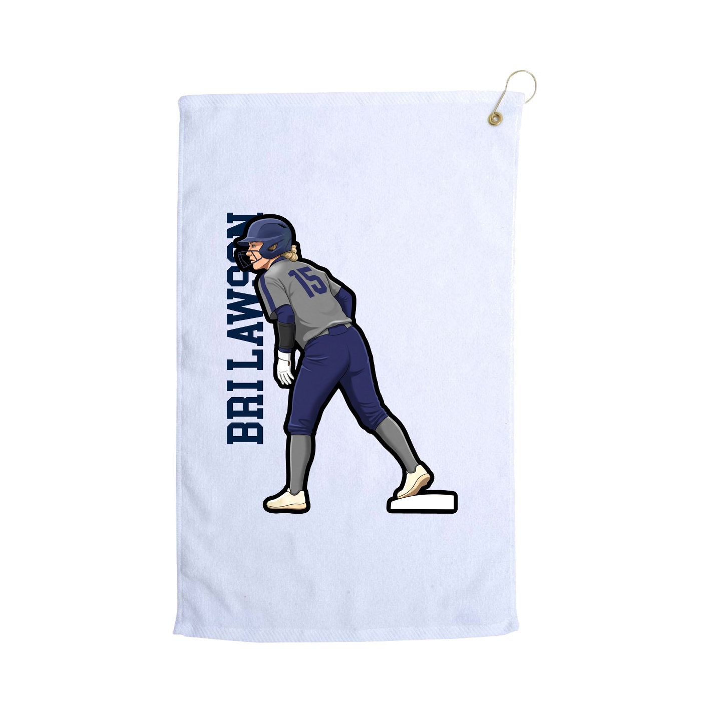 Golf Towel — Name Vertical in White
