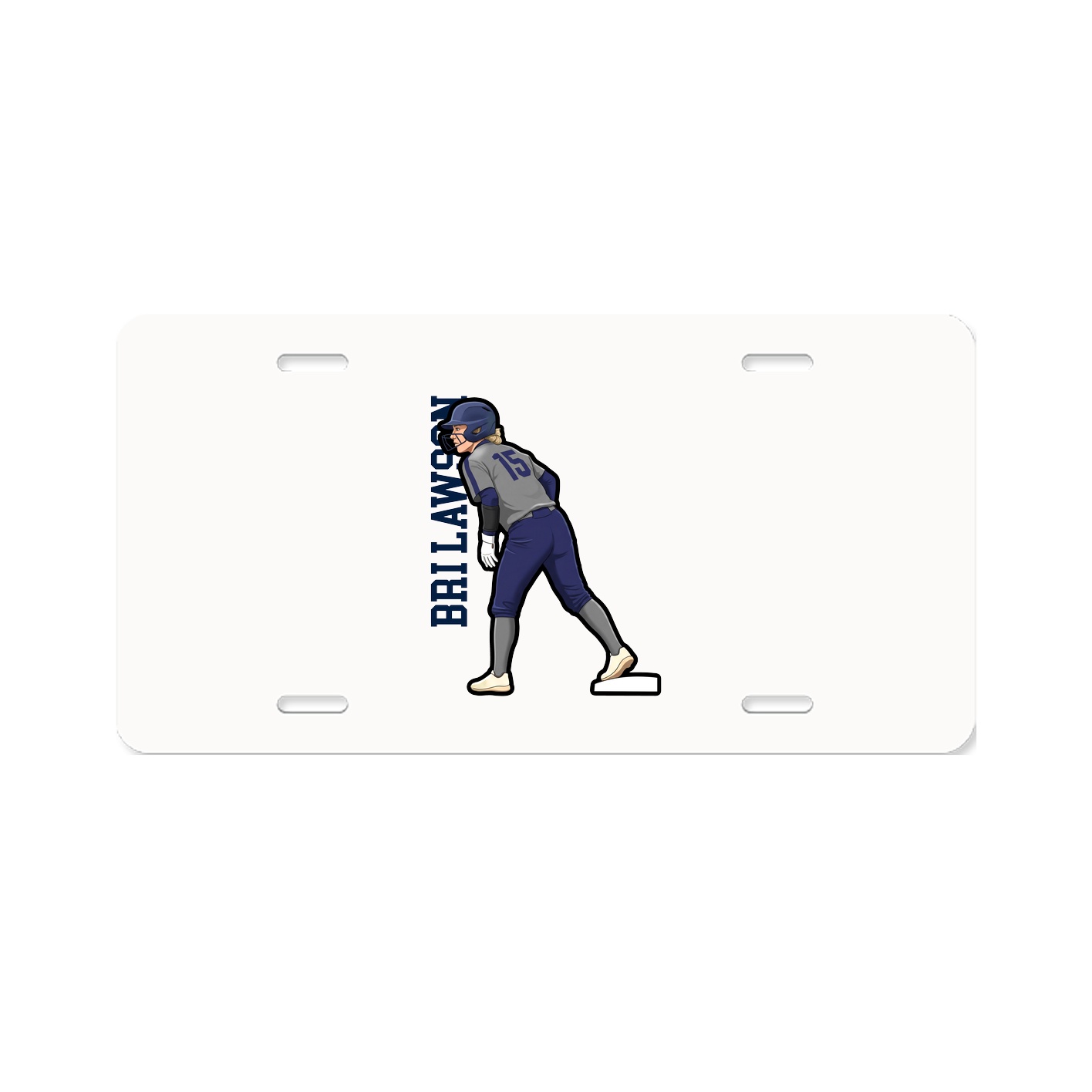 License Plate — Name Vertical in Classic
