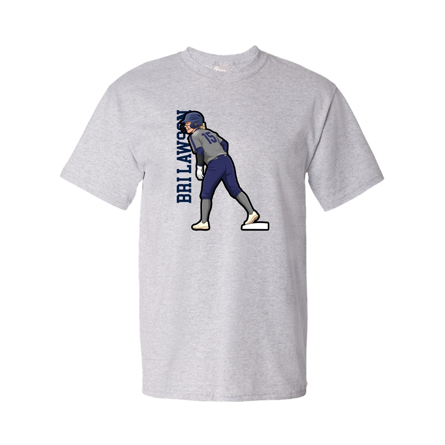 Youth Tee — Name Vertical in Grey