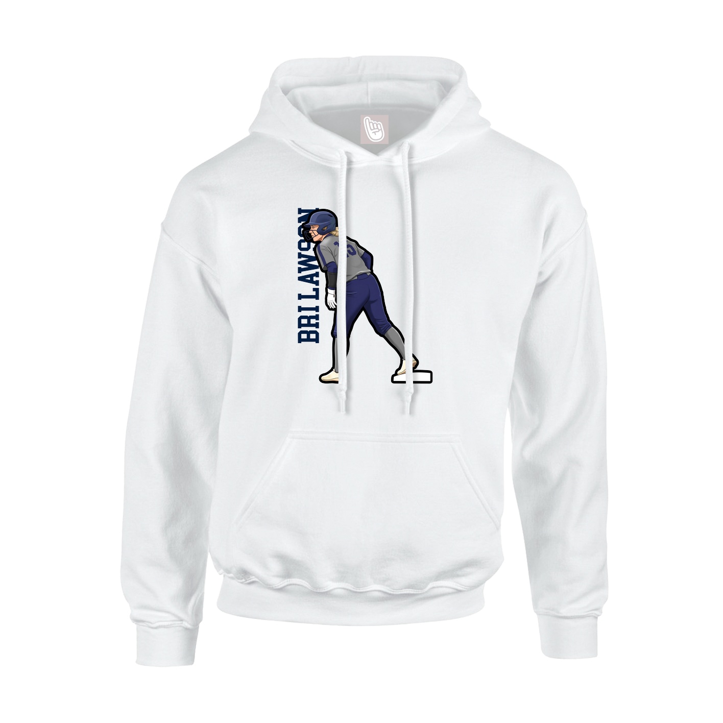 Hoodie — Name Vertical in White