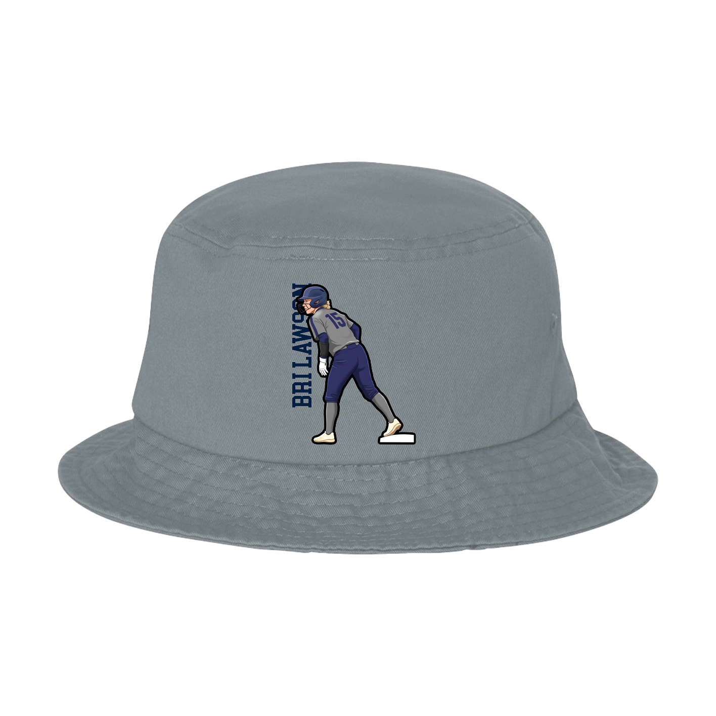 Bucket Cap — Name Vertical in Grey