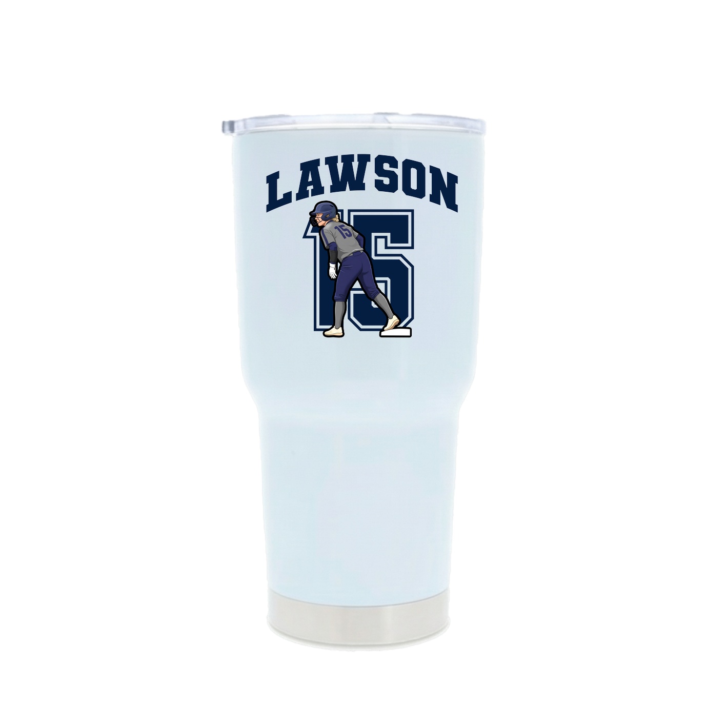 30oz Stainless Steel Tumbler — Number in White