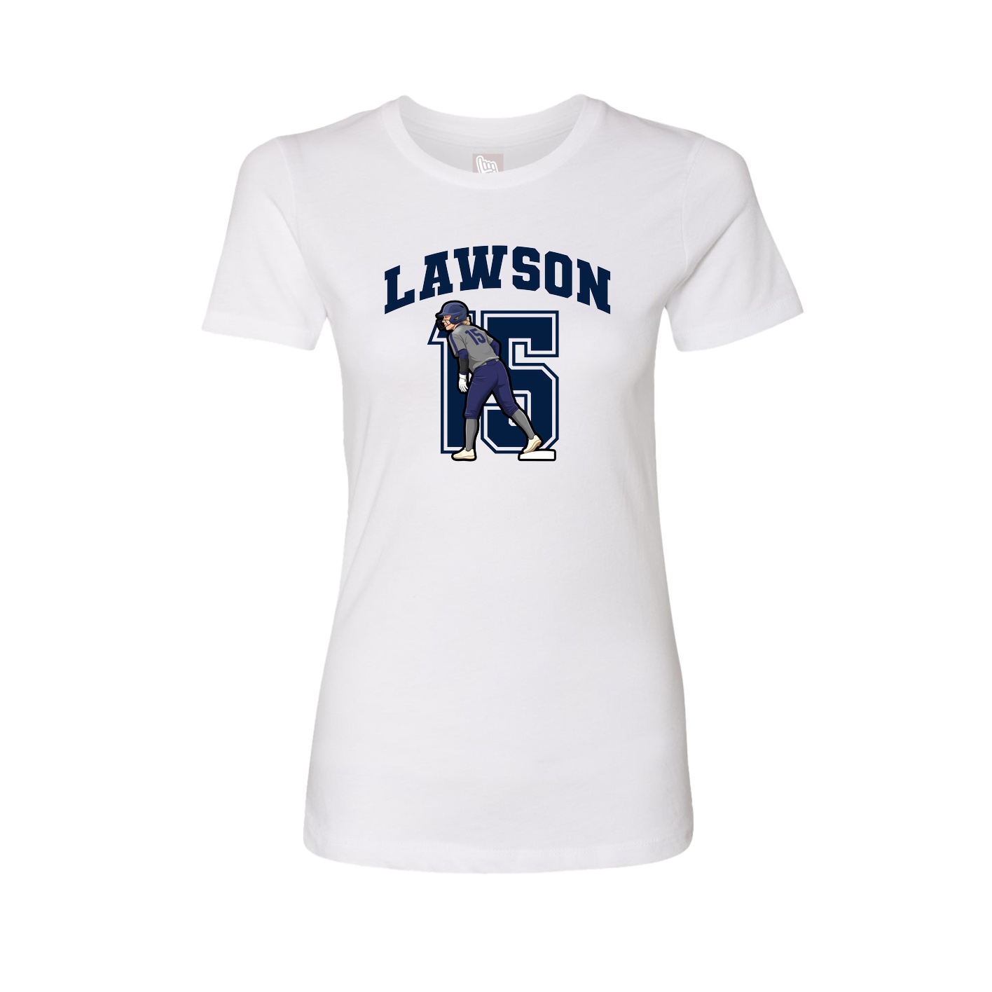 Fitted Women's Tee — Number in White