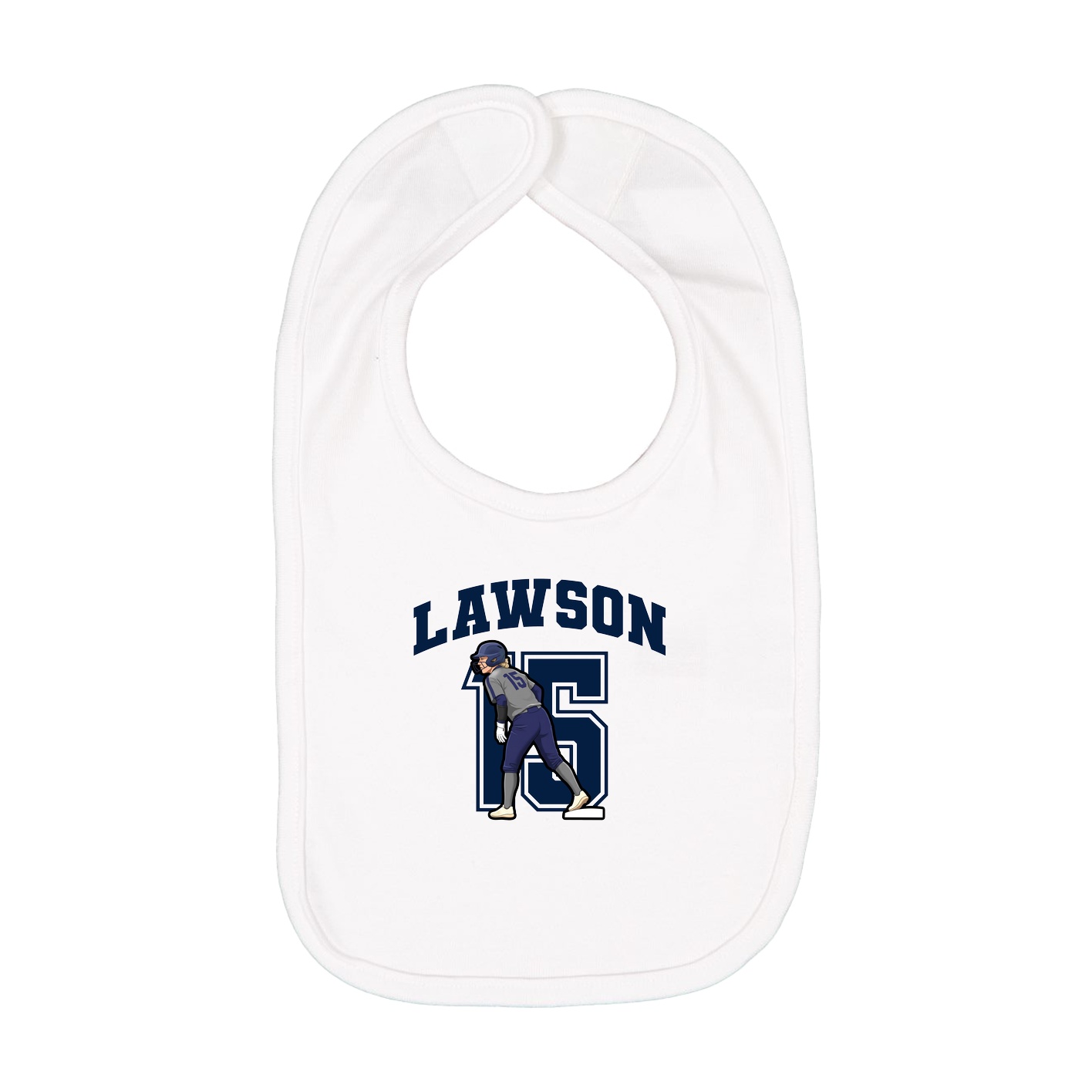Infant Bib — Number in White