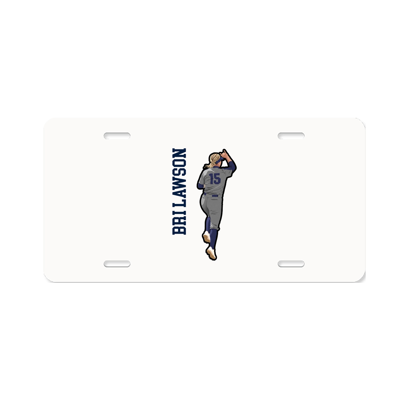 License Plate — Name Vertical in Classic