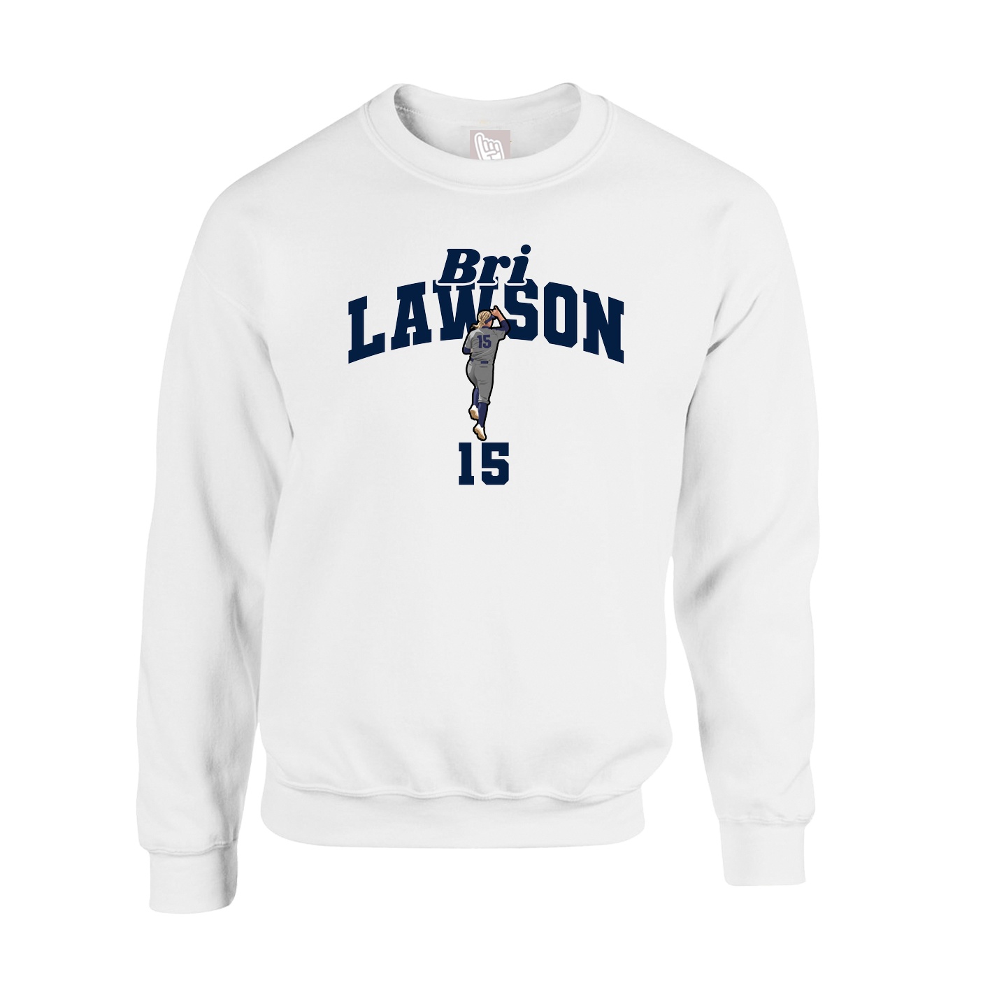 Fleece Crew — Signature Arch in White