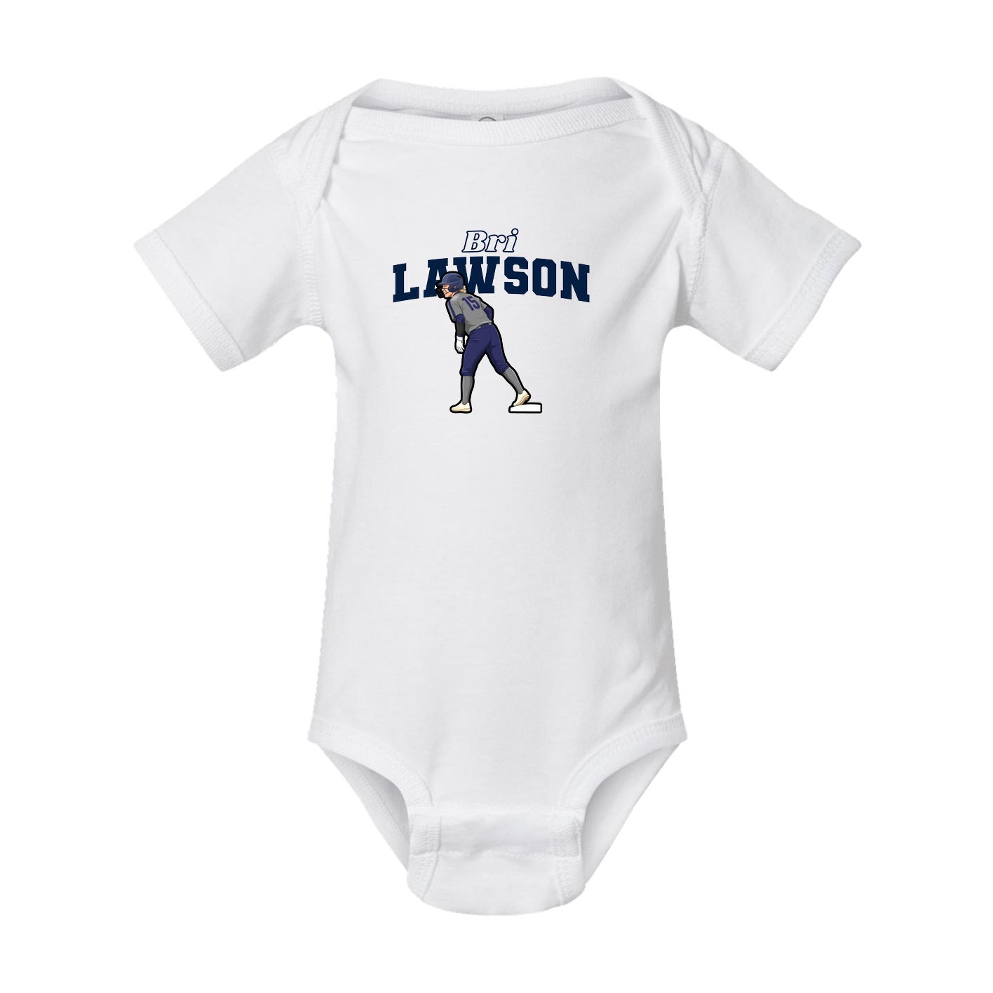 Baby Onesie — Name Arch in White