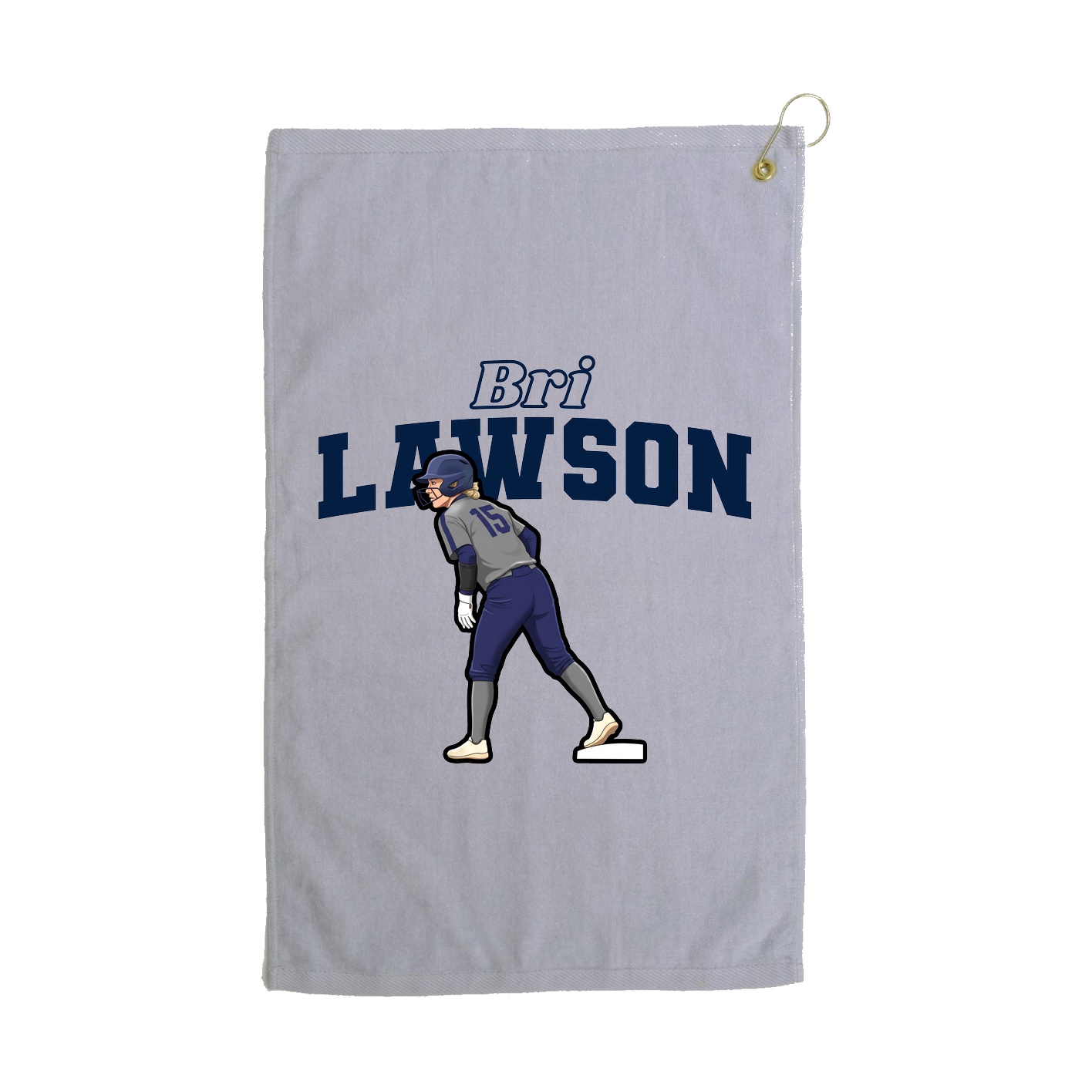 Golf Towel — Name Arch in Grey