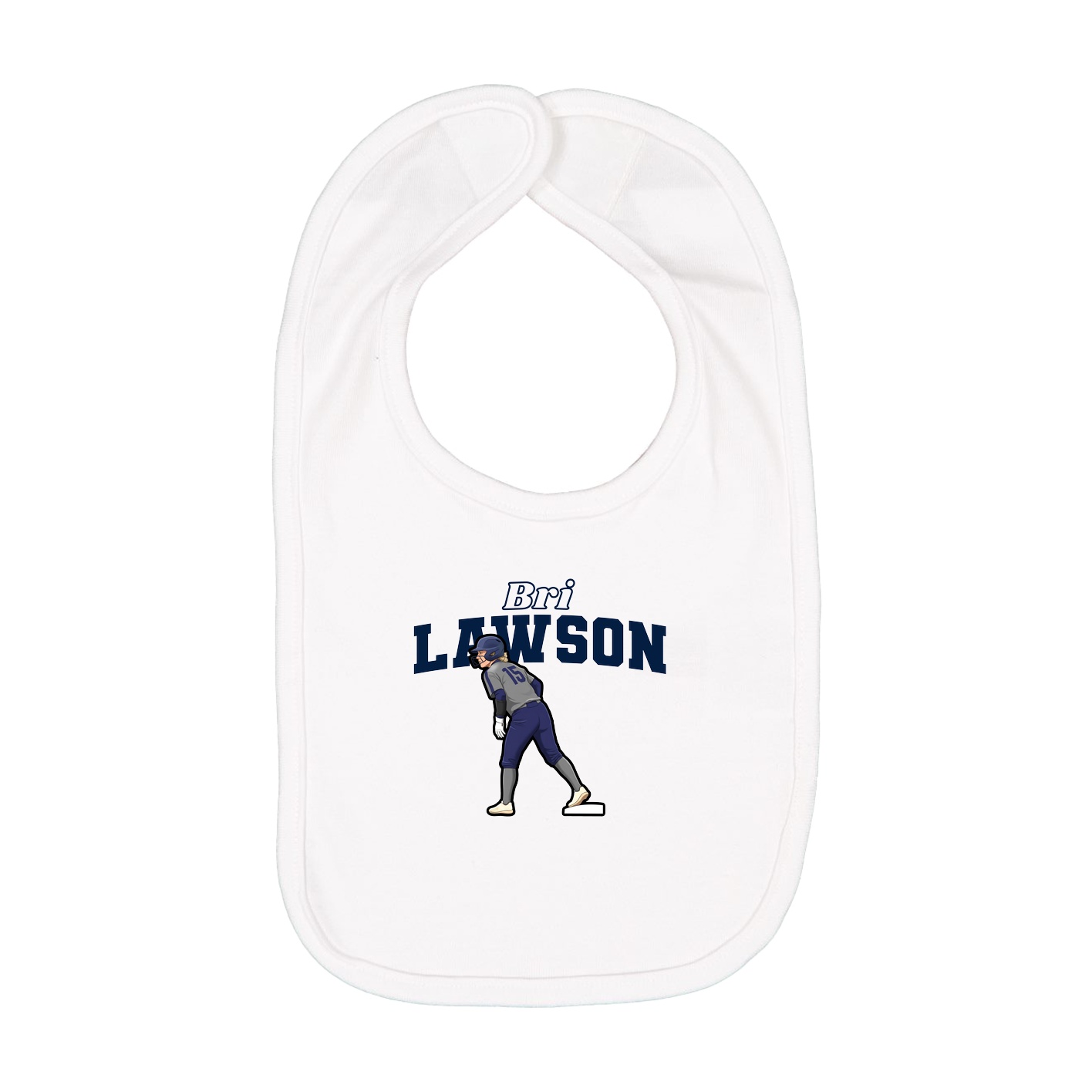 Infant Bib — Name Arch in White