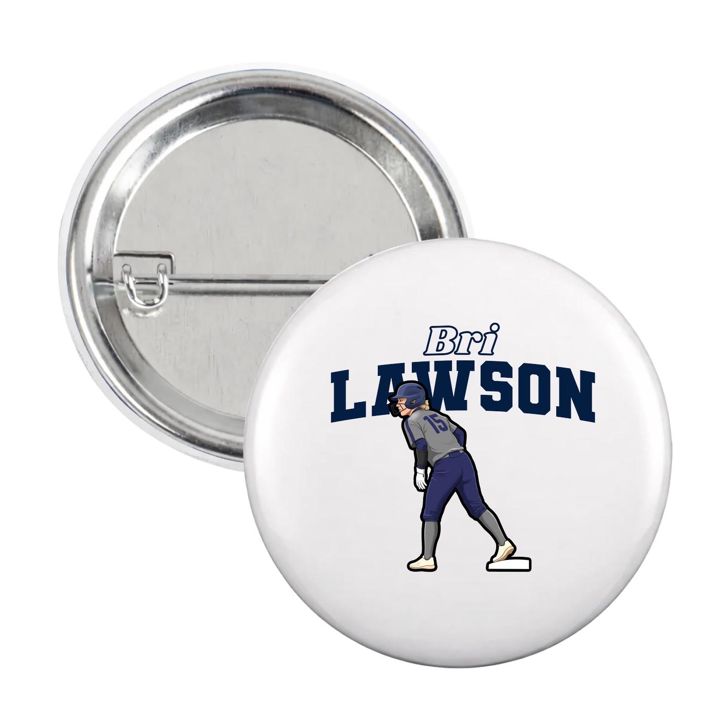 Game Day Button — Name Arch in White