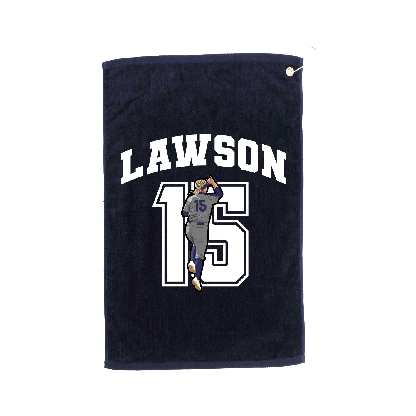 Golf Towel — Number in Navy